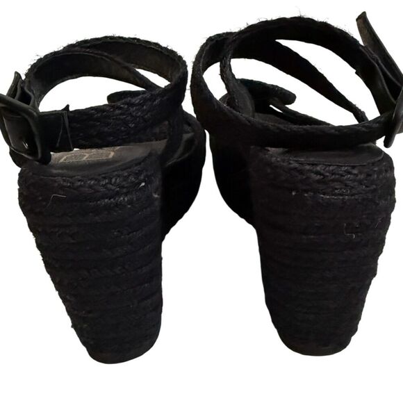 Beach by Matisse Black Jute Platform Sandals Size 8 - Picture 8 of 11